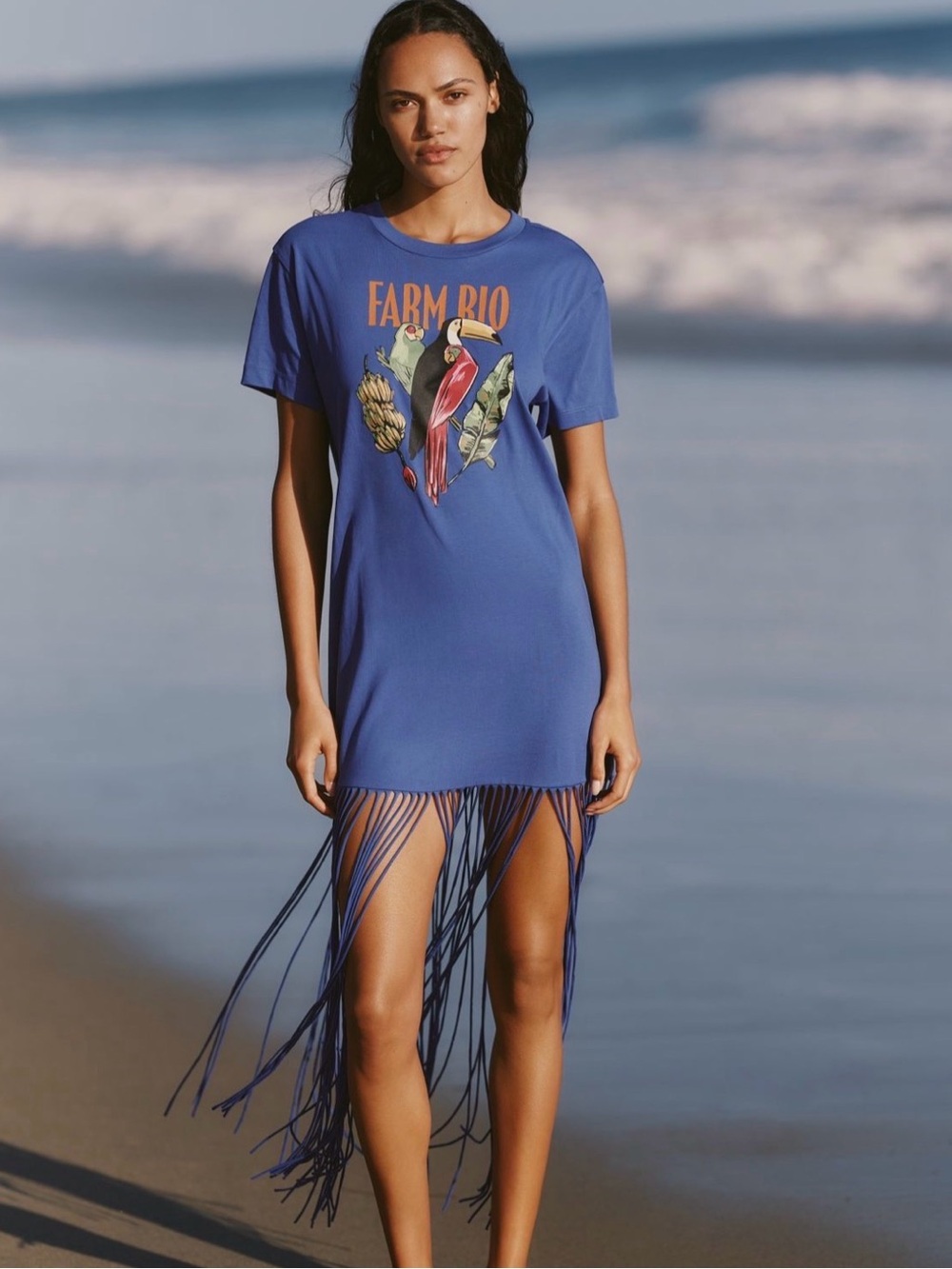 Farm Rio x Anthropologie Fringe T-Shirt Maxi Dress
